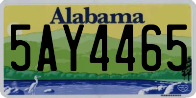 AL license plate 5AY4465