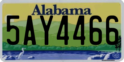 AL license plate 5AY4466