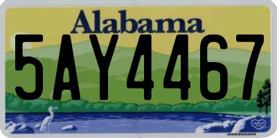 AL license plate 5AY4467