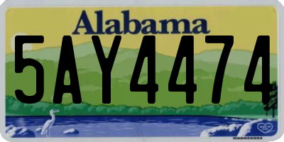 AL license plate 5AY4474