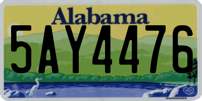 AL license plate 5AY4476