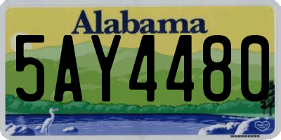 AL license plate 5AY4480