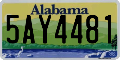 AL license plate 5AY4481