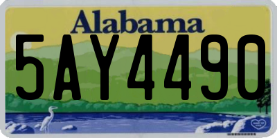 AL license plate 5AY4490