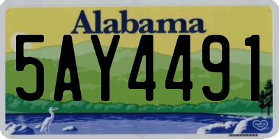 AL license plate 5AY4491