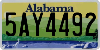 AL license plate 5AY4492