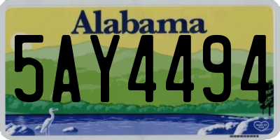 AL license plate 5AY4494