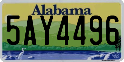 AL license plate 5AY4496
