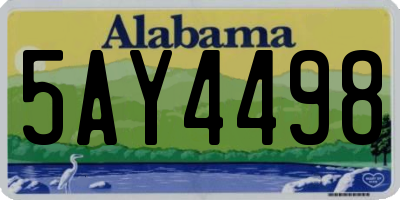 AL license plate 5AY4498