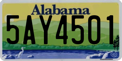 AL license plate 5AY4501