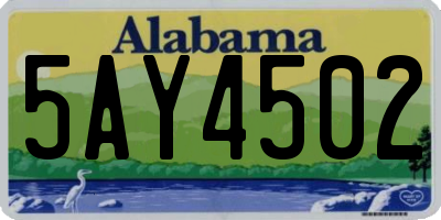 AL license plate 5AY4502