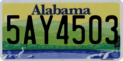 AL license plate 5AY4503