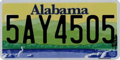 AL license plate 5AY4505