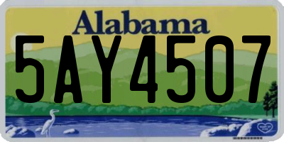 AL license plate 5AY4507