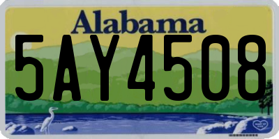 AL license plate 5AY4508