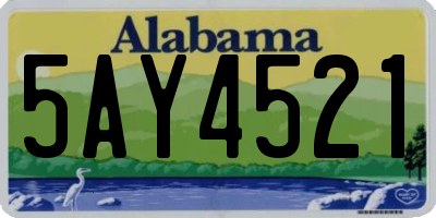 AL license plate 5AY4521