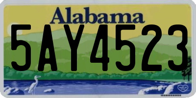 AL license plate 5AY4523