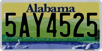 AL license plate 5AY4525