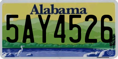 AL license plate 5AY4526