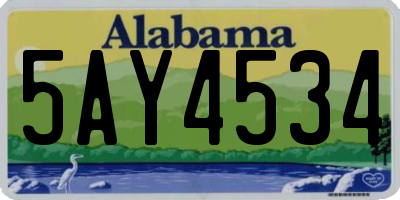 AL license plate 5AY4534