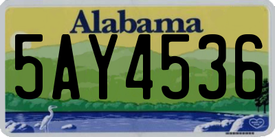 AL license plate 5AY4536