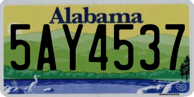 AL license plate 5AY4537