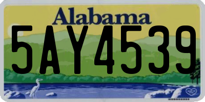 AL license plate 5AY4539