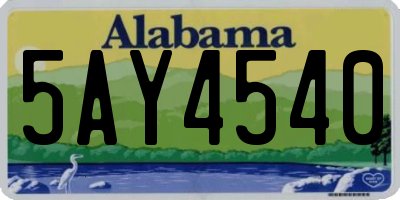 AL license plate 5AY4540
