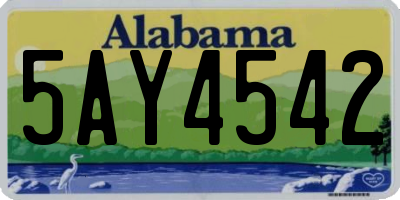 AL license plate 5AY4542