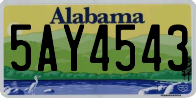 AL license plate 5AY4543