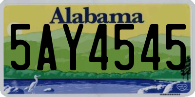 AL license plate 5AY4545