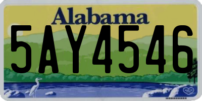 AL license plate 5AY4546