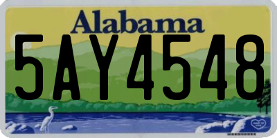 AL license plate 5AY4548