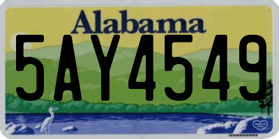 AL license plate 5AY4549