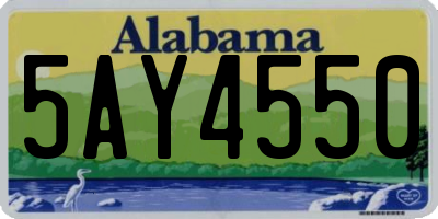 AL license plate 5AY4550