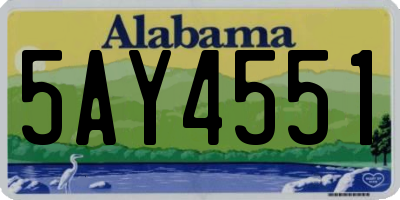 AL license plate 5AY4551