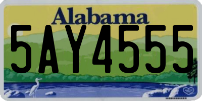 AL license plate 5AY4555