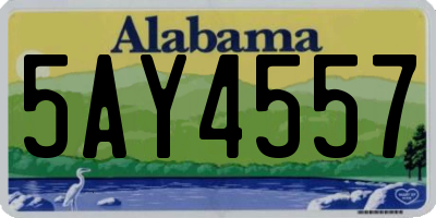 AL license plate 5AY4557