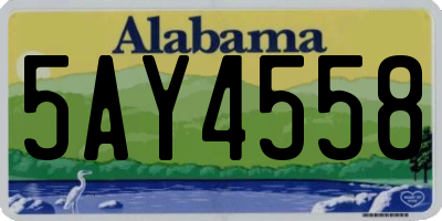 AL license plate 5AY4558