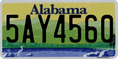 AL license plate 5AY4560