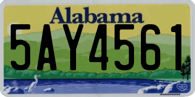 AL license plate 5AY4561