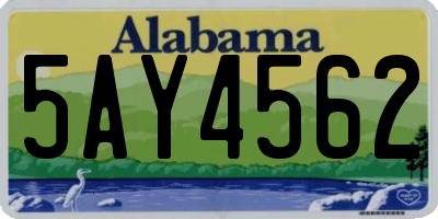 AL license plate 5AY4562