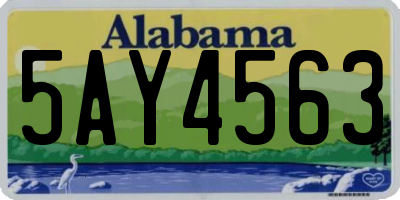 AL license plate 5AY4563