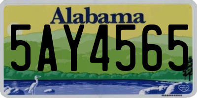 AL license plate 5AY4565