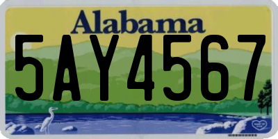 AL license plate 5AY4567