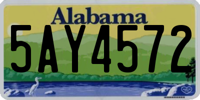 AL license plate 5AY4572