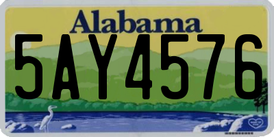 AL license plate 5AY4576