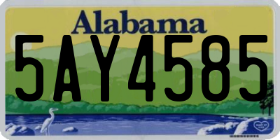 AL license plate 5AY4585