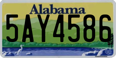 AL license plate 5AY4586