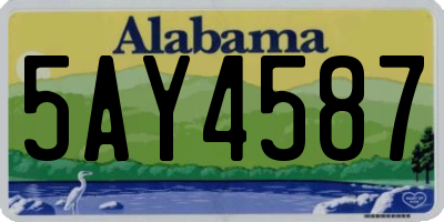 AL license plate 5AY4587